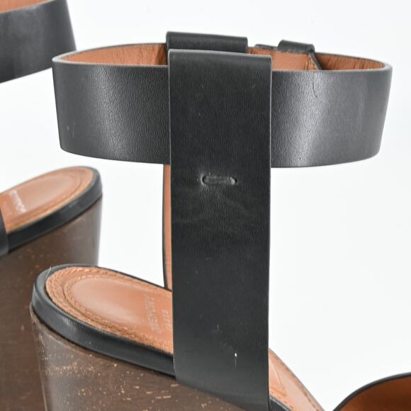 GIVENCHY Black Studded Leather Wooded Platforms Size 37 - Picture 8 of 16